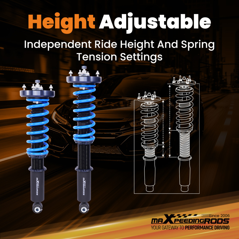 Adjustable Coilovers Suspension Shocks compatible for JAGUAR XJ8 XJR 2003-2009 X350 X358