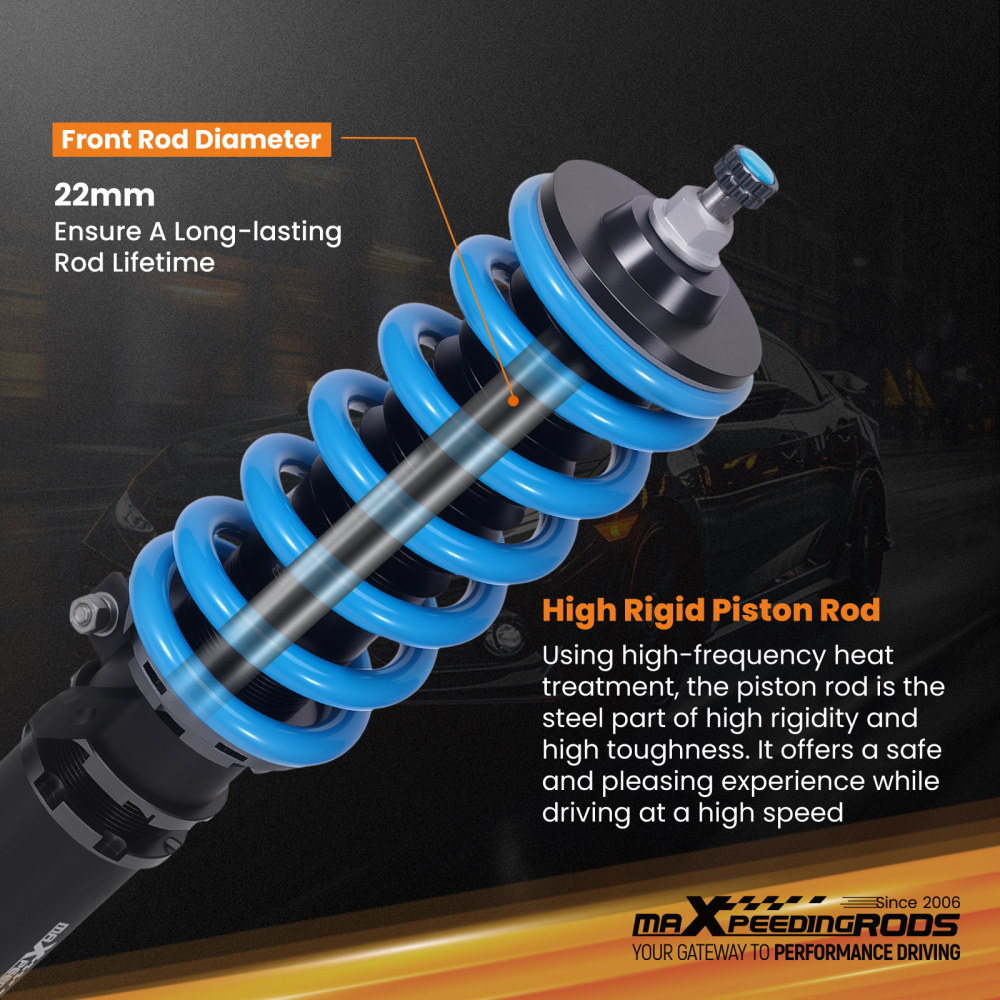 MaXpeedingrods T6 Coilover Lowering Kit Damper Adjustable compatible for Toyota Yaris 13-19