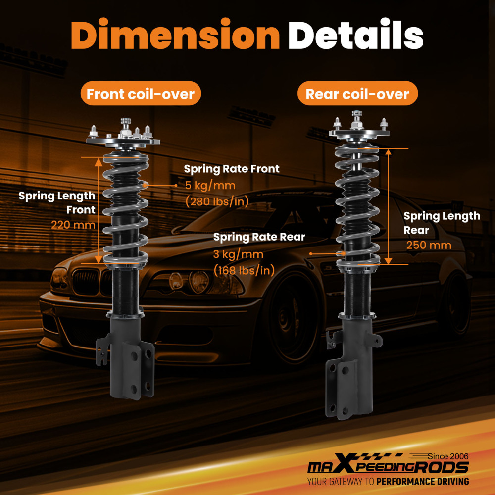 MaXpeedingrods T7 Coilovers 24 Level Damping Adjustable compatible for TOYOTA AVALON 07-11