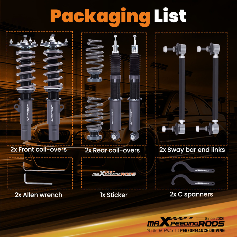 MaXpeedingrods T7 Performance Coilovers Lowering Kit compatible for Honda Civic Coupe 16-21