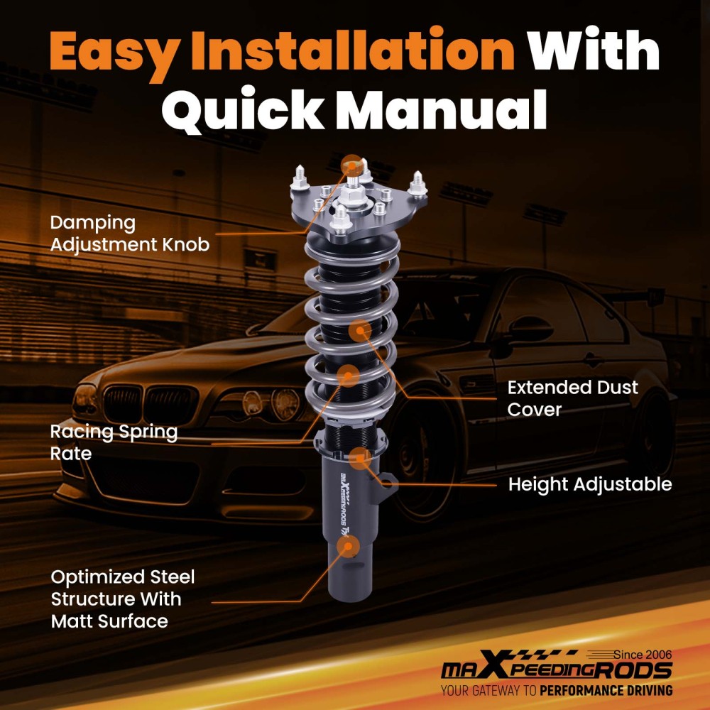 MaXpeedingrods T7 Performance Coilovers Lowering Kit compatible for Honda Civic Coupe 16-21