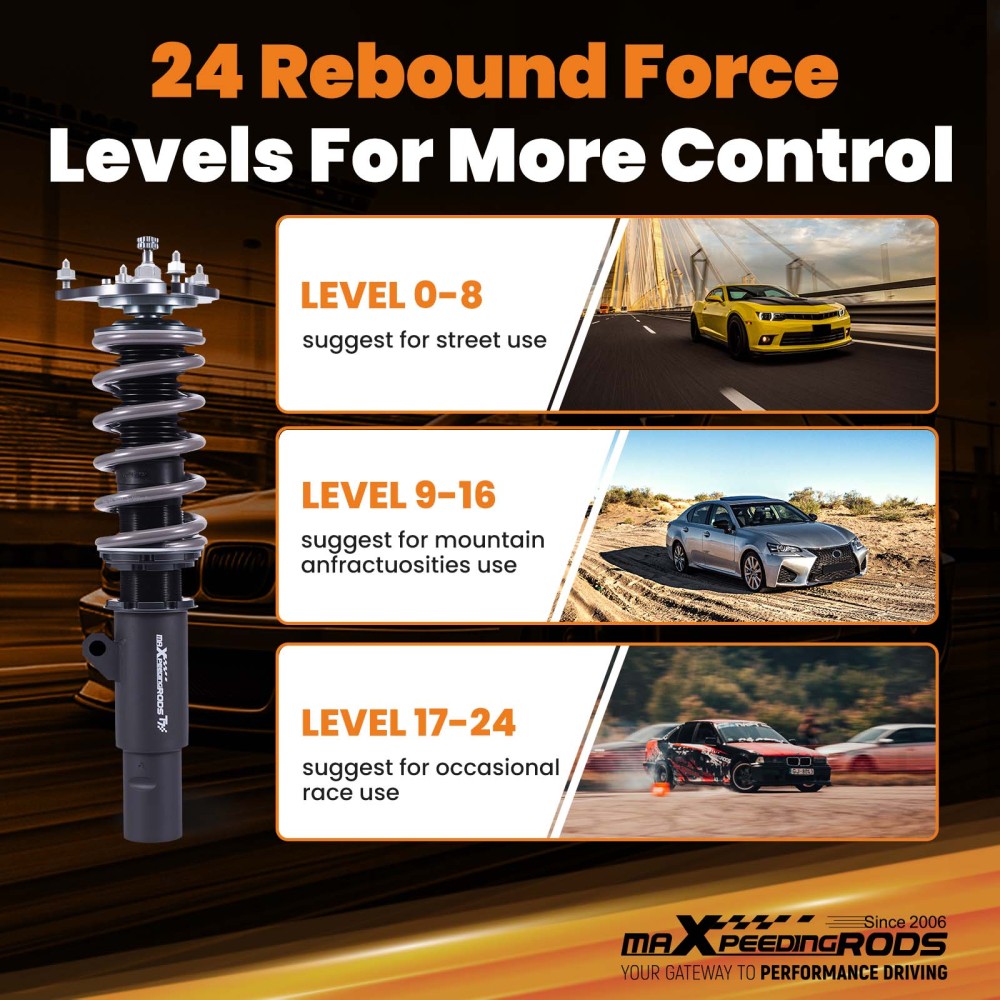 MaXpeedingrods T7 Performance Coilovers Lowering Kit compatible for Honda Civic Coupe 16-21