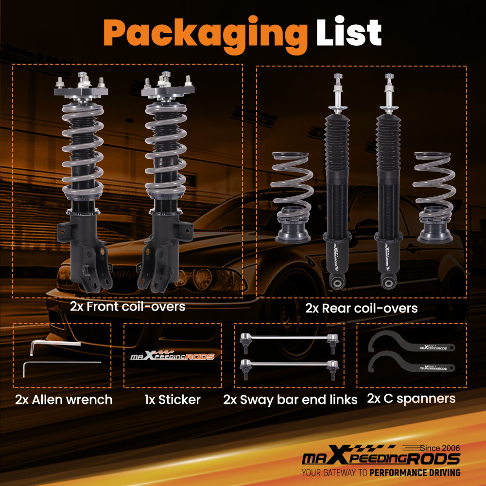 Compatible for Honda Civic 2012-2015 MaXpeedingrods T7 Coilovers 24 Way Damper Lowering Kit