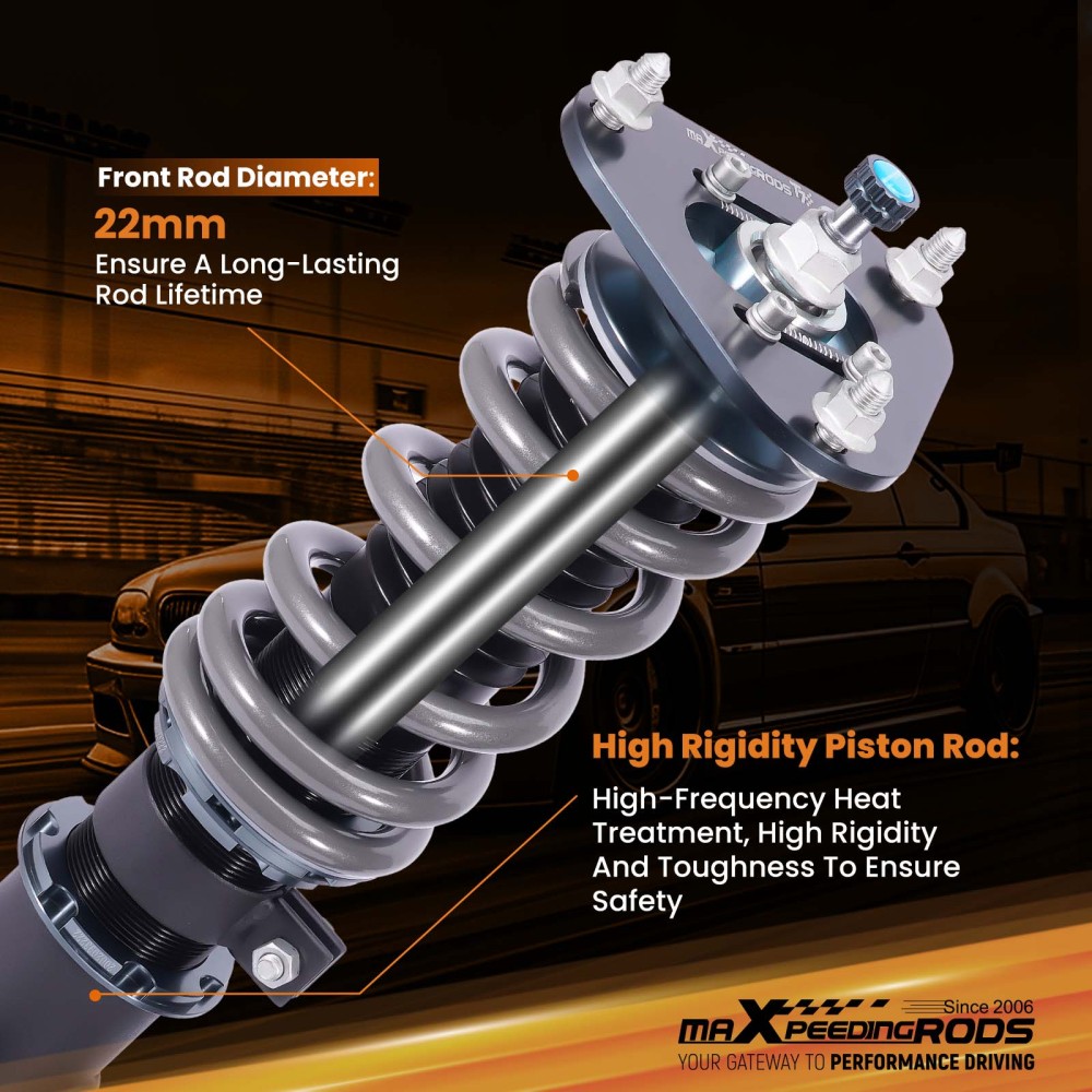 MaXpeedingrods T7 Coilovers Kit w/24 Way Adjustable compatible for Toyota Corolla 2003-2008