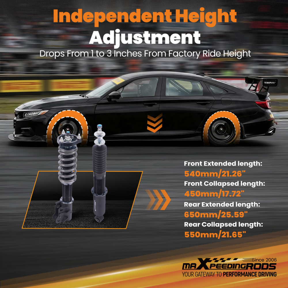 24 Way Adjustable Damper Force Coilover compatible for Honda Civic Si FD1/FD2/FD3 2006-2011