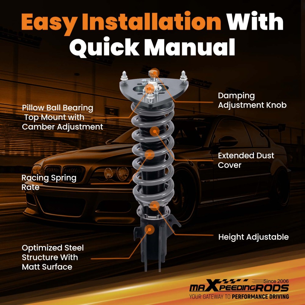 MaXpeedingrods T7 24 Level Coilovers compatible for Subaru Impreza 2008-2014 Suspension Kit Lowering Kit