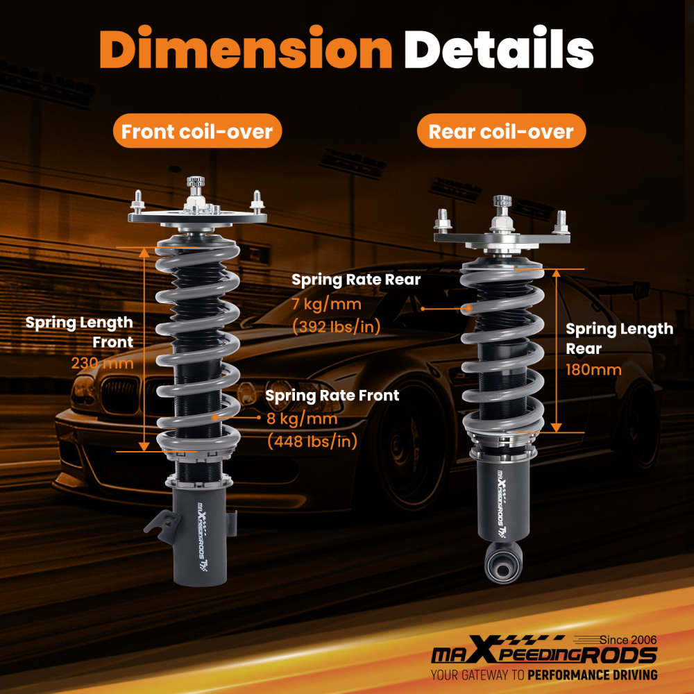 MaXpeedingrods T7 24 Level Coilovers compatible for Subaru Impreza 2008-2014 Suspension Kit Lowering Kit