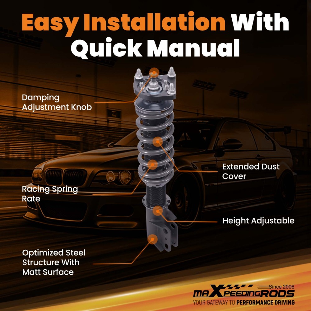 Maxpeedingrods COT7 Coilovers Suspension Damper Kit for Ford Mustang 94-04 Lowering Kit