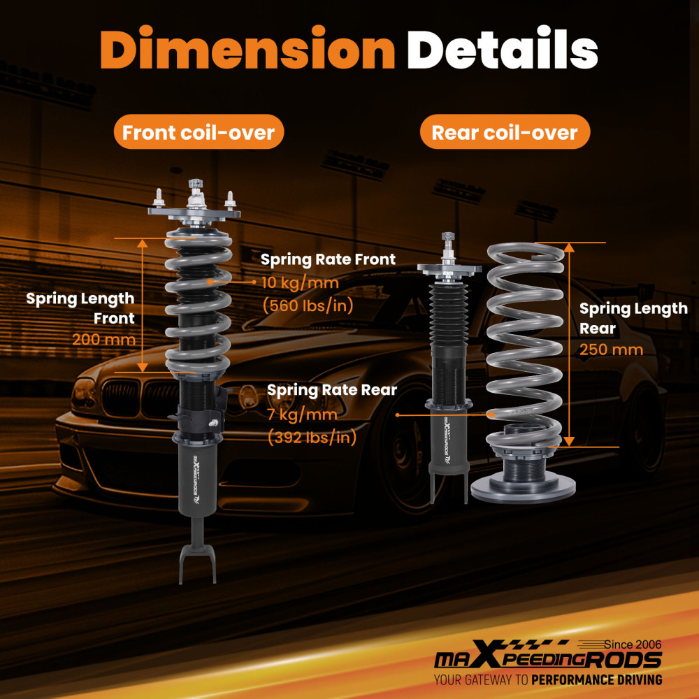 MaXpeedingrods T7 Racing Coilovers Suspension Kit compatible for Infiniti G35 RWD 2003-2006