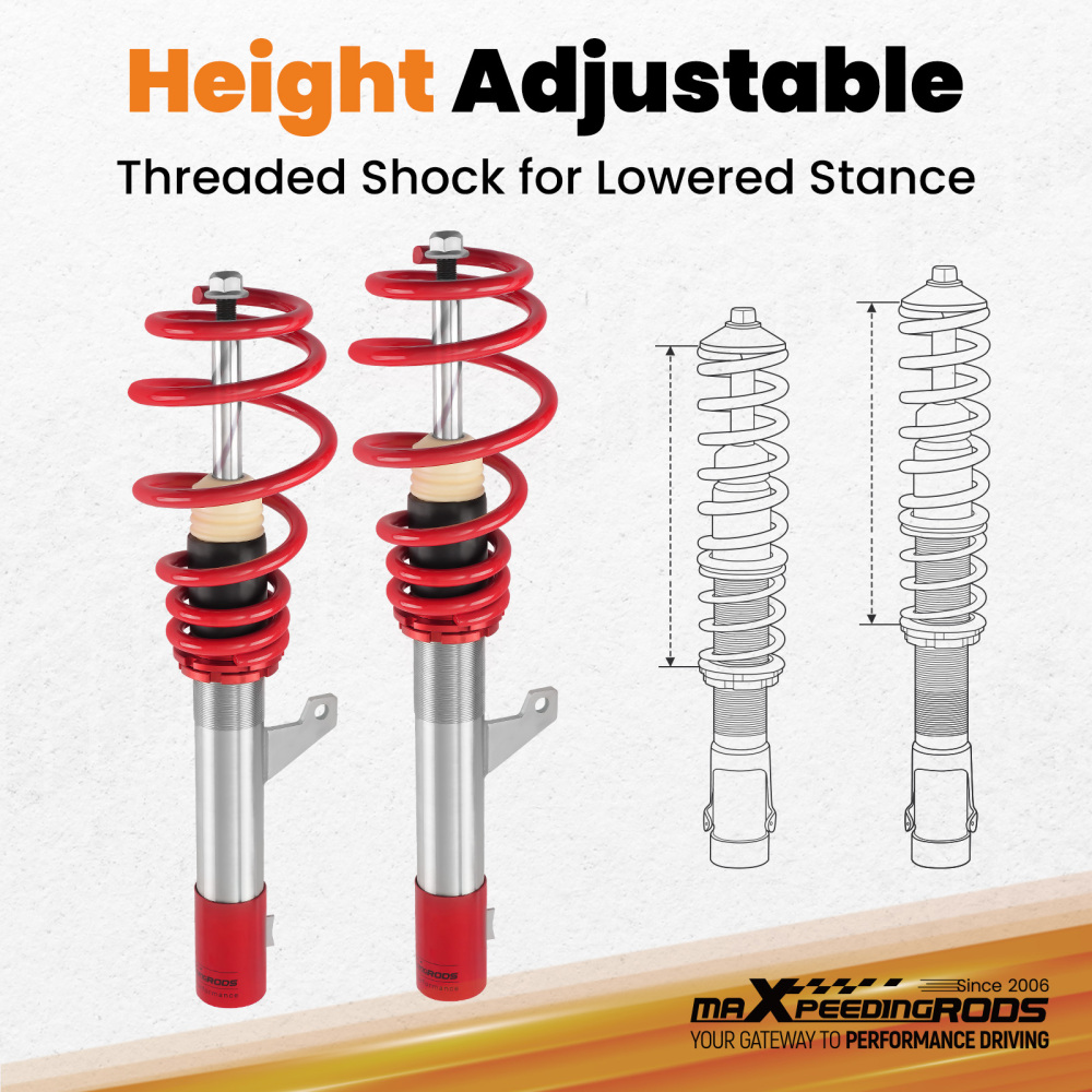 Front Coilovers compatible for VW Golf Mk6 Hatchback 2WD TDi TDi GTD 2008-2013