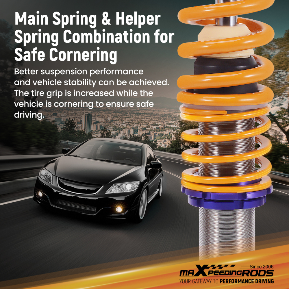 MaXpeedingrods C1 Coilovers Full Stainless-Steel Body compatible for Honda Civic 1992-2000