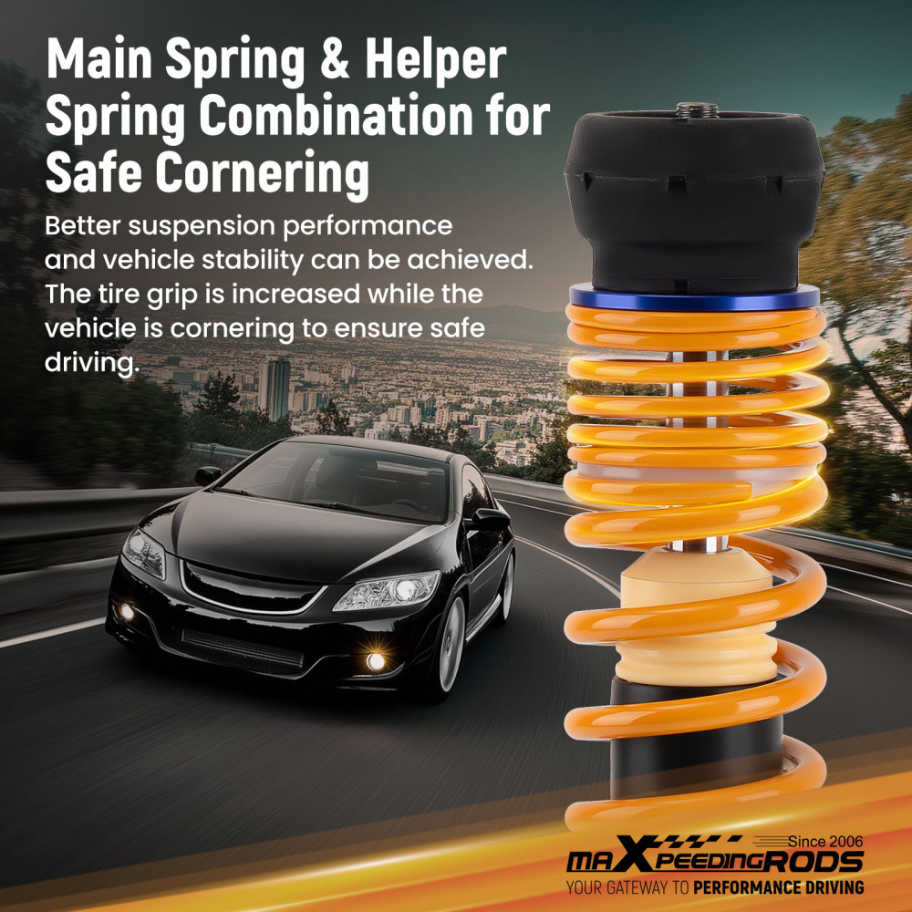 MaXpeedingrods Comfort 1 Coilovers Suspension compatible for VW Golf MK4 & Jetta MK4 98-07