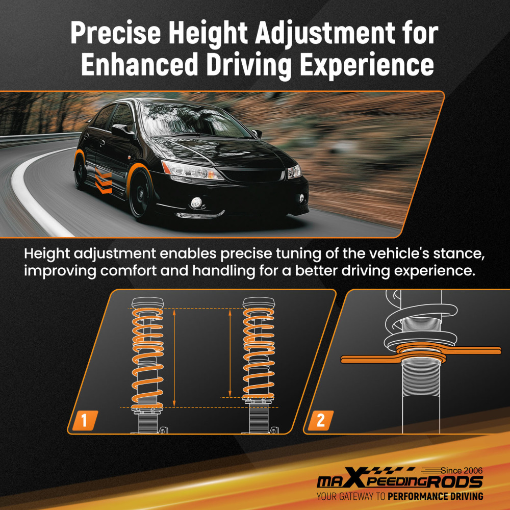 MaXpeedingrods Comfort 1 Coilovers Suspension compatible for VW Golf MK4 & Jetta MK4 98-07