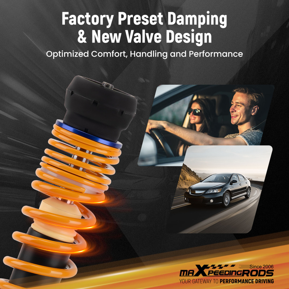 MaXpeedingrods Comfort 1 Coilovers Suspension compatible for VW Golf MK4 & Jetta MK4 98-07