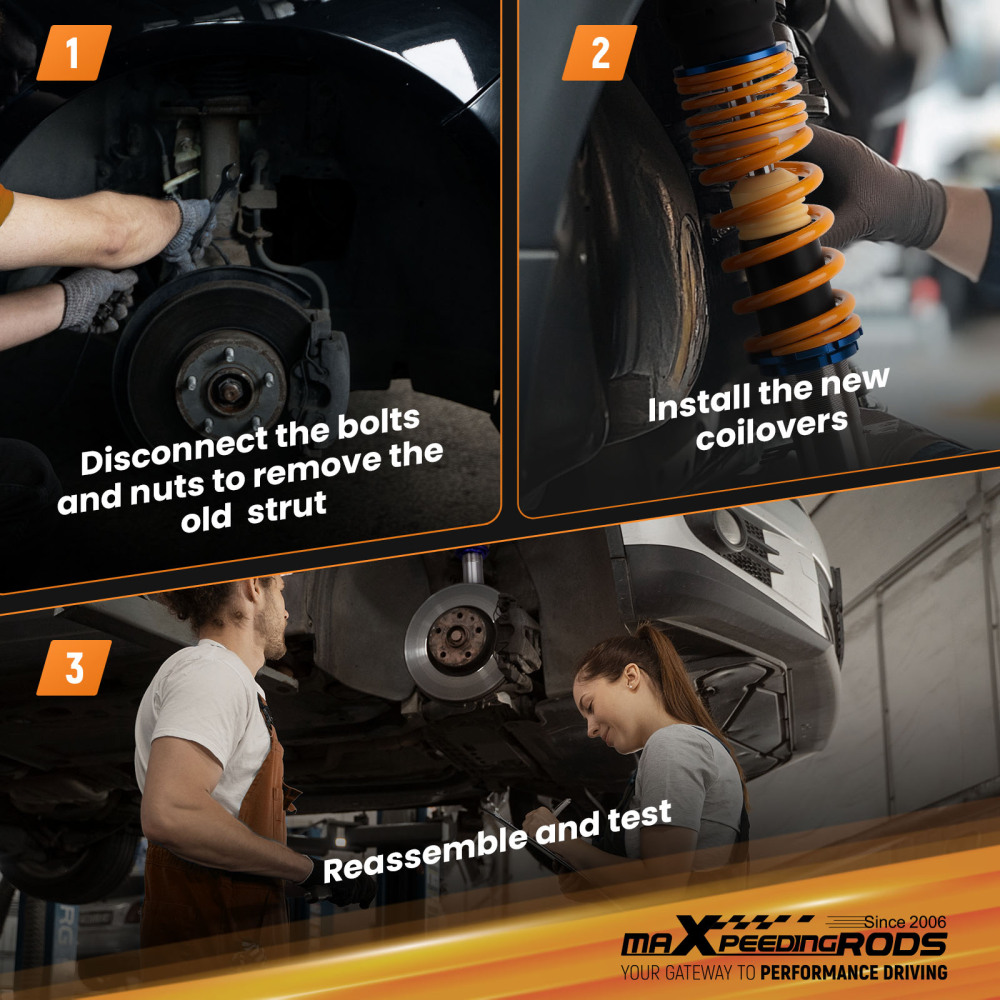 MaXpeedingrods Comfort 1 Coilovers Suspension compatible for VW Golf MK4 & Jetta MK4 98-07