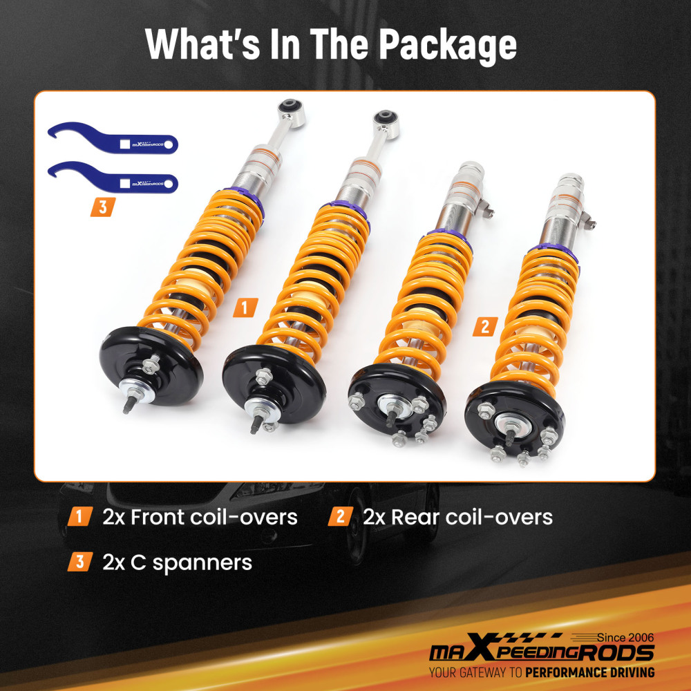 C1 Coilovers compatible for Honda Accord CL CM CN 2003-2007 Stainless Steel