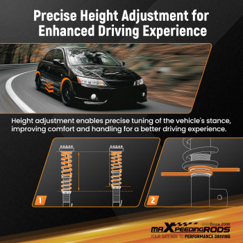 MaXpeedingrods Comfort 1 Coilovers Lowering Shock compatible for Honda Acura 04-08 Accord 03-07