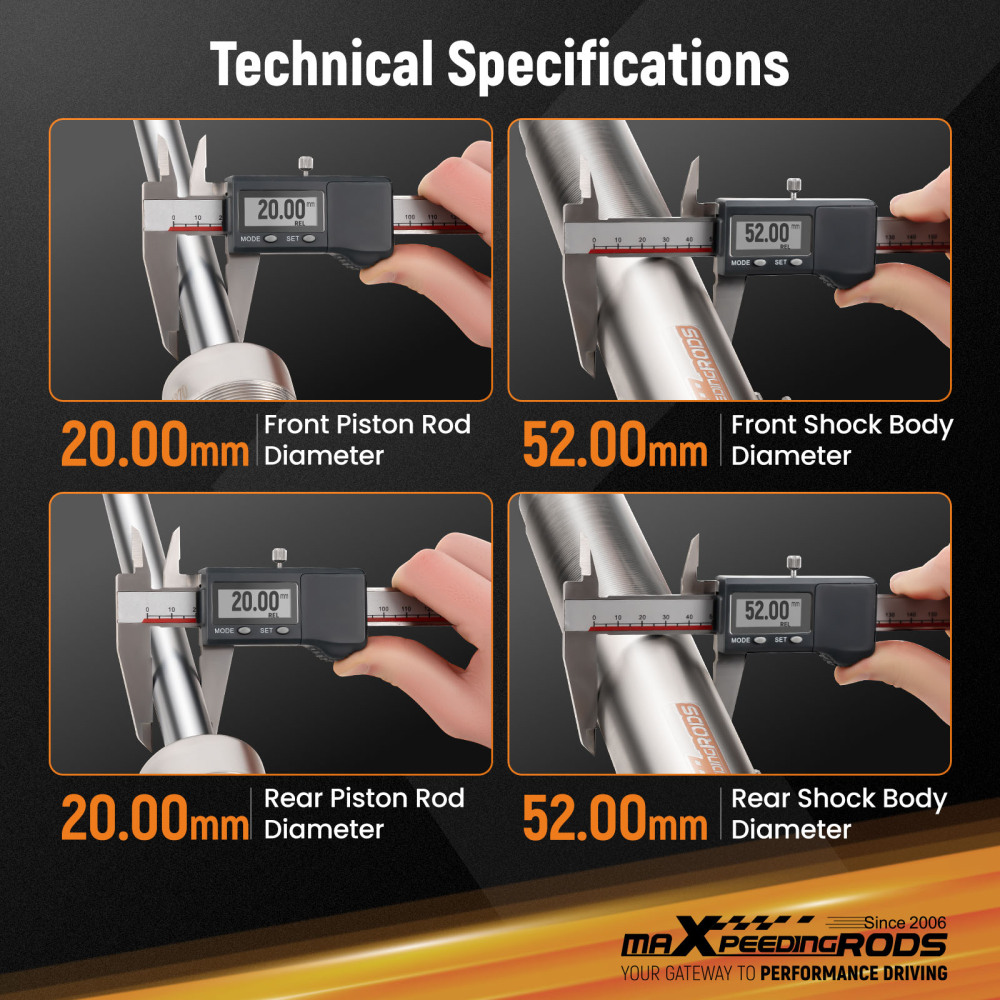 MaXpeedingrods Comfort 1 Coilovers Lowering Shock compatible for Honda Acura 04-08 Accord 03-07