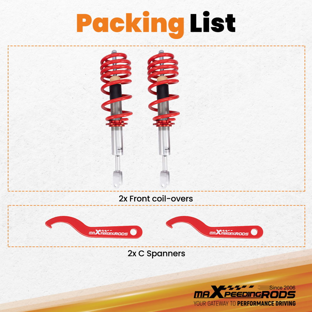 Coilovers Front Suspension compatible for Audi A4 B6 / B7 8E 8H AvantSedan Convertible