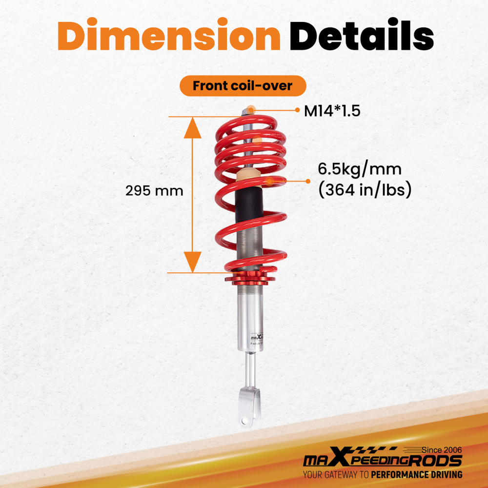 Coilovers Front Suspension compatible for Audi A4 B6 / B7 8E 8H AvantSedan Convertible
