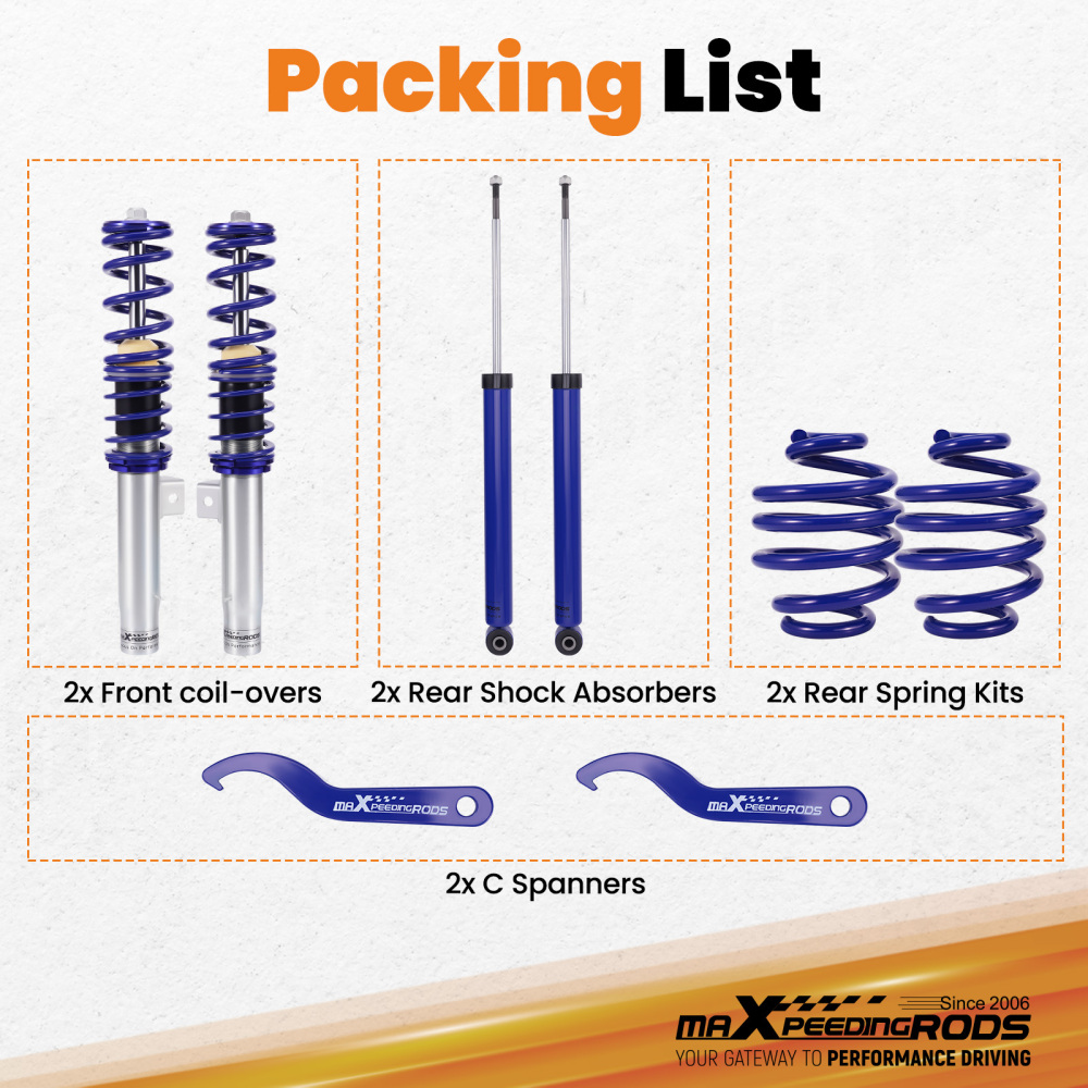 Coilovers/Suspensión roscada compatible para BMW E46 Sedán Convertible Coupe Touring