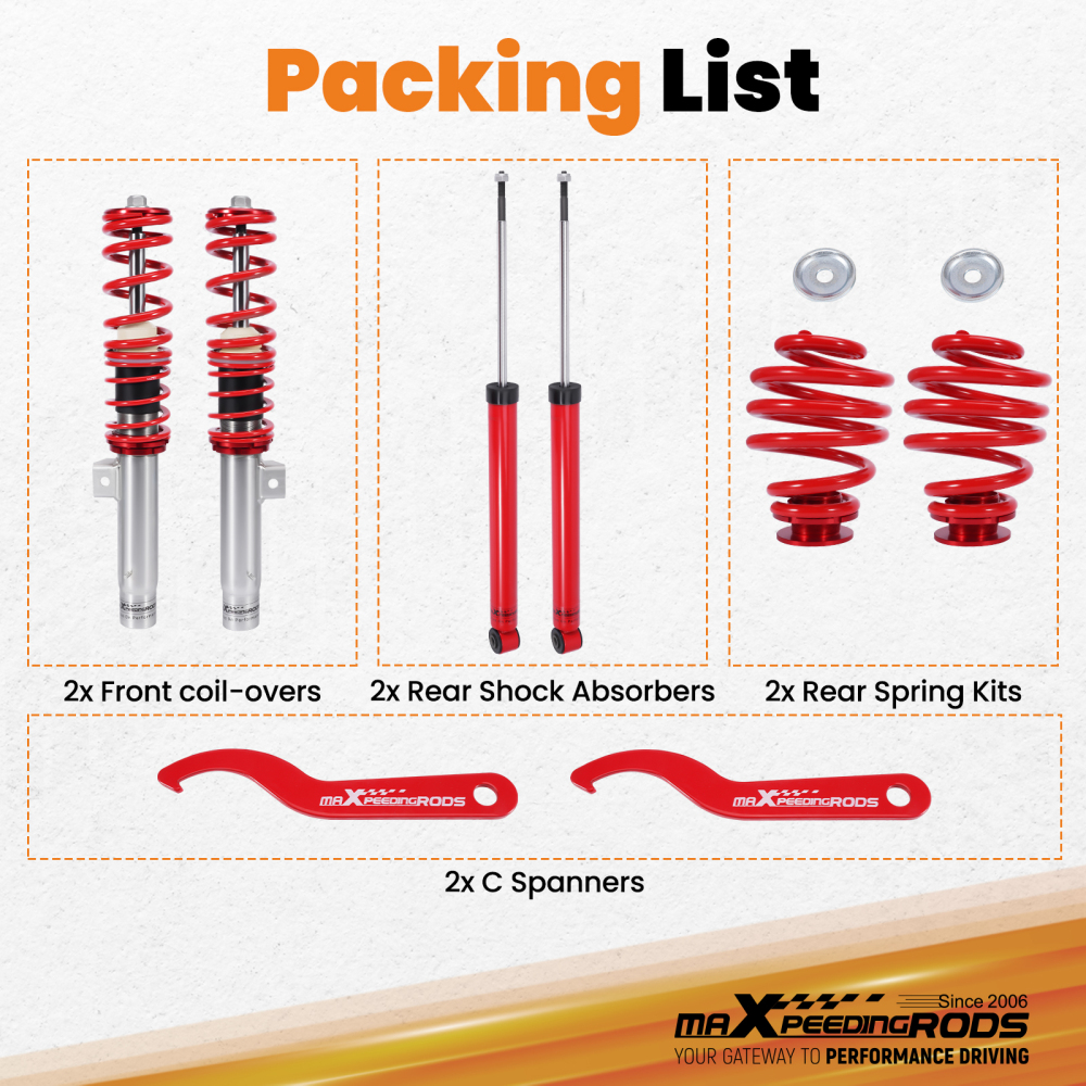 Coilovers compatible for BMW 3 Series E46 Coupe & Saloon 2WD 1998-2006 320 325 328 330 323