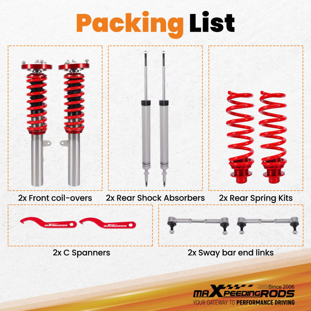 Performance Coilovers compatible for BMW 3 Series E90 E91 E92 E93 2004-2013 316 318 320 323