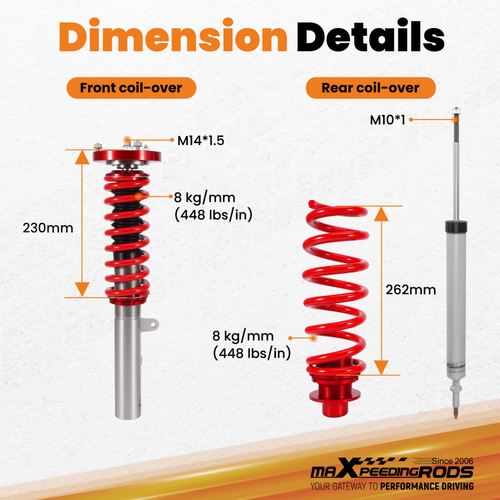 Performance Coilovers compatible for BMW 3 Series E90 E91 E92 E93 2004-2013 316 318 320 323