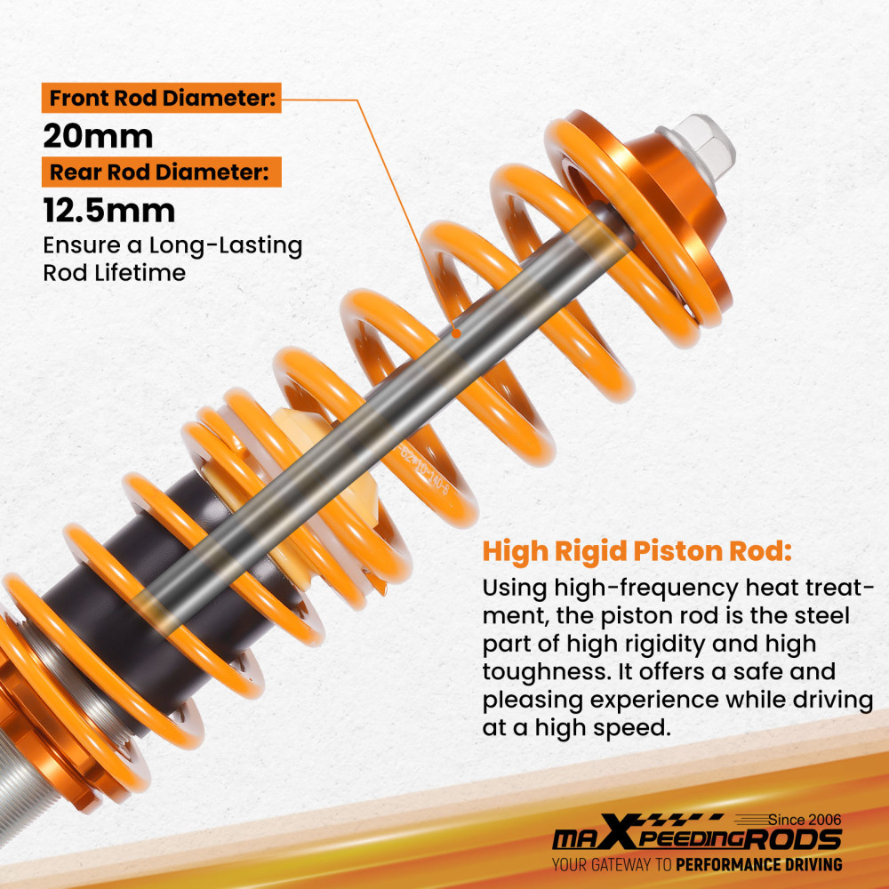 Compatible for Audi TT Coupe Roadster 8N 1.8T 1998 - 2006 Coilover Suspension Kit Coilovers