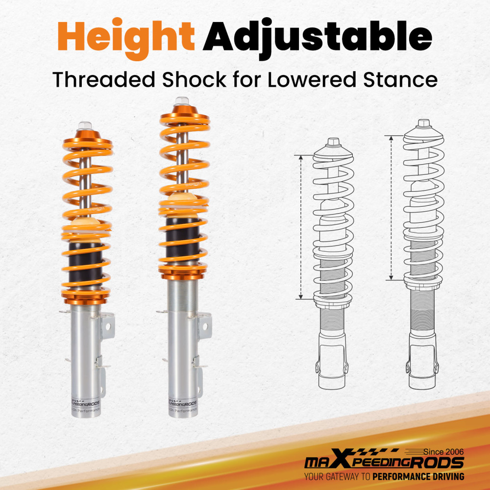 Compatible for Audi TT Coupe Roadster 8N 1.8T 1998 - 2006 Coilover Suspension Kit Coilovers