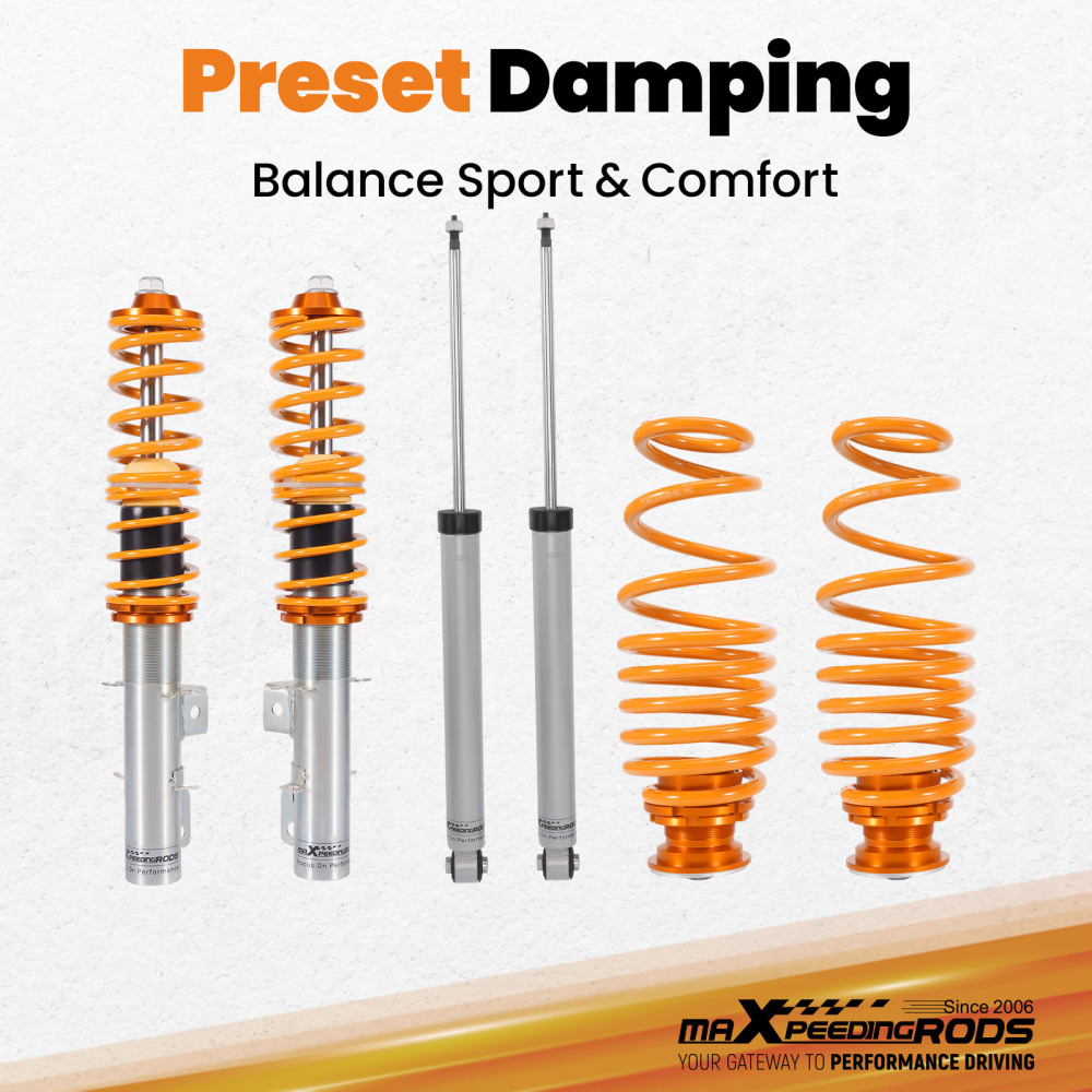 Compatible for Audi TT Coupe Roadster 8N 1.8T 1998 - 2006 Coilover Suspension Kit Coilovers