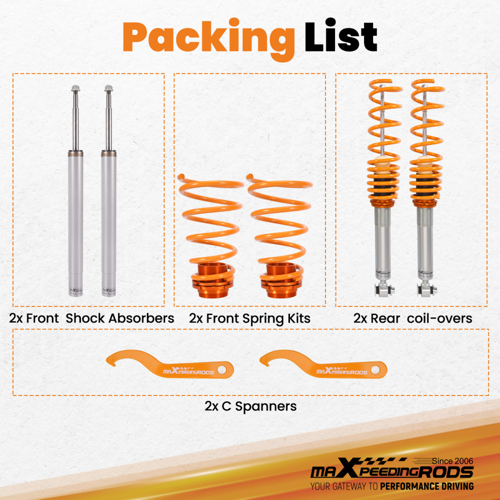 Coilovers compatible for BMW 5 Series E34 525i 530i 540i Saloon 88-95 Adjustable Coilovers Coilover