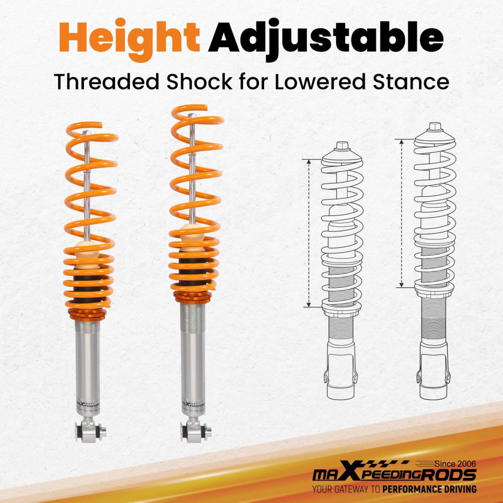 Compatibile per BMW Serie 5 E34 Saloon 520i 524 Ammortizzatore Absorber Struts Coilovers Kit Lowering Kit