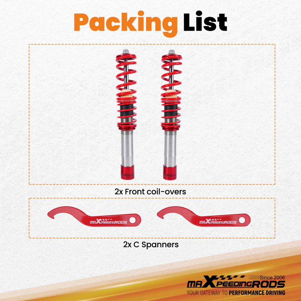 Front Coilovers compatible for BMW 5 (E39) (1995-2003) Sedan 540i 535i 528i 525i 523i 520i