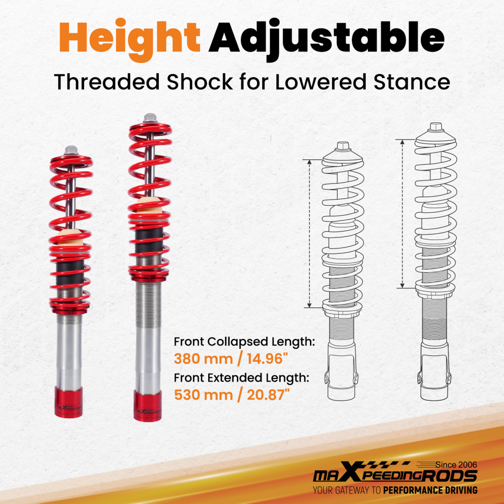 Front Coilovers compatible for BMW 5 (E39) (1995-2003) Sedan 540i 535i 528i 525i 523i 520i