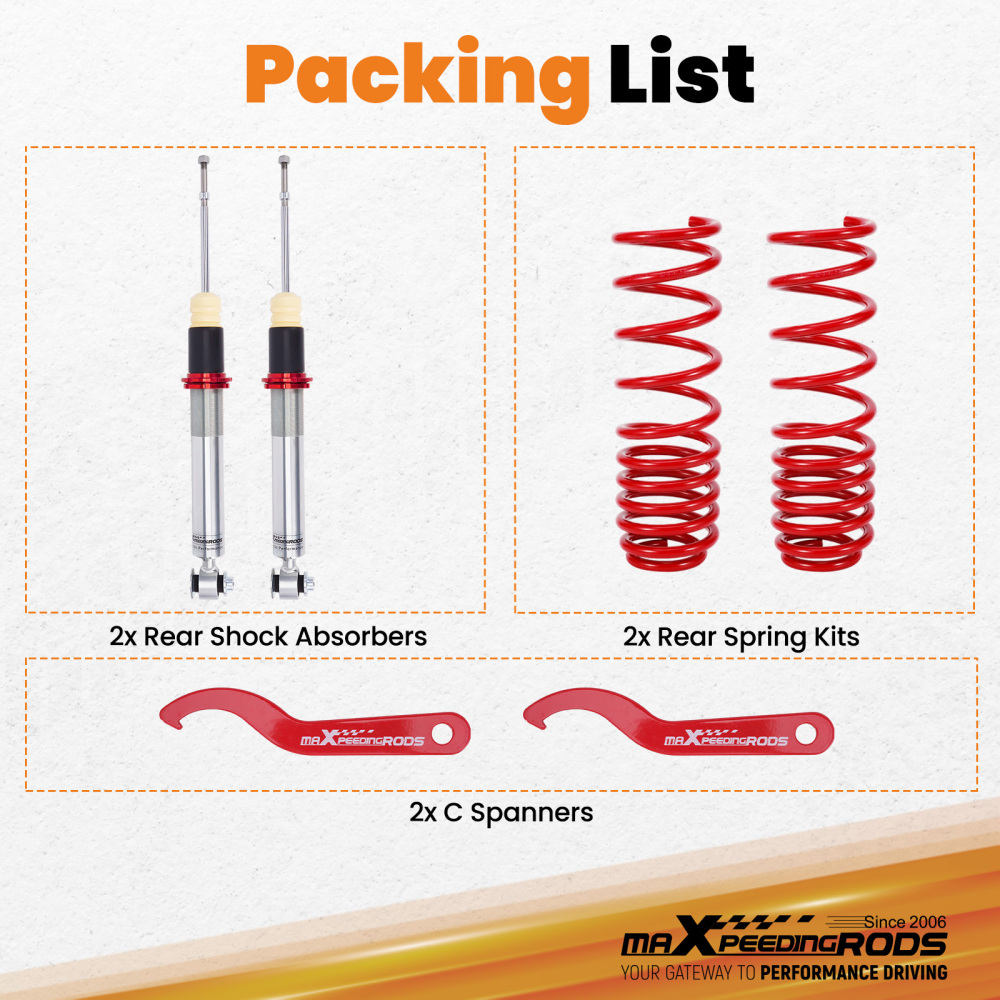 Rear Coilovers compatible for BMW 5 Series E39 1995-2004 Saloon 520i 523i 525i 540i 525tds