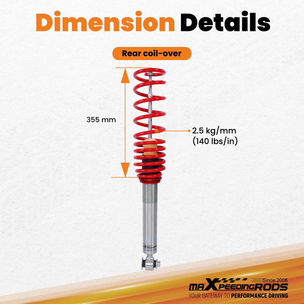 Rear Coilovers compatible for BMW 5 Series E39 1995-2004 Saloon 520i 523i 525i 540i 525tds