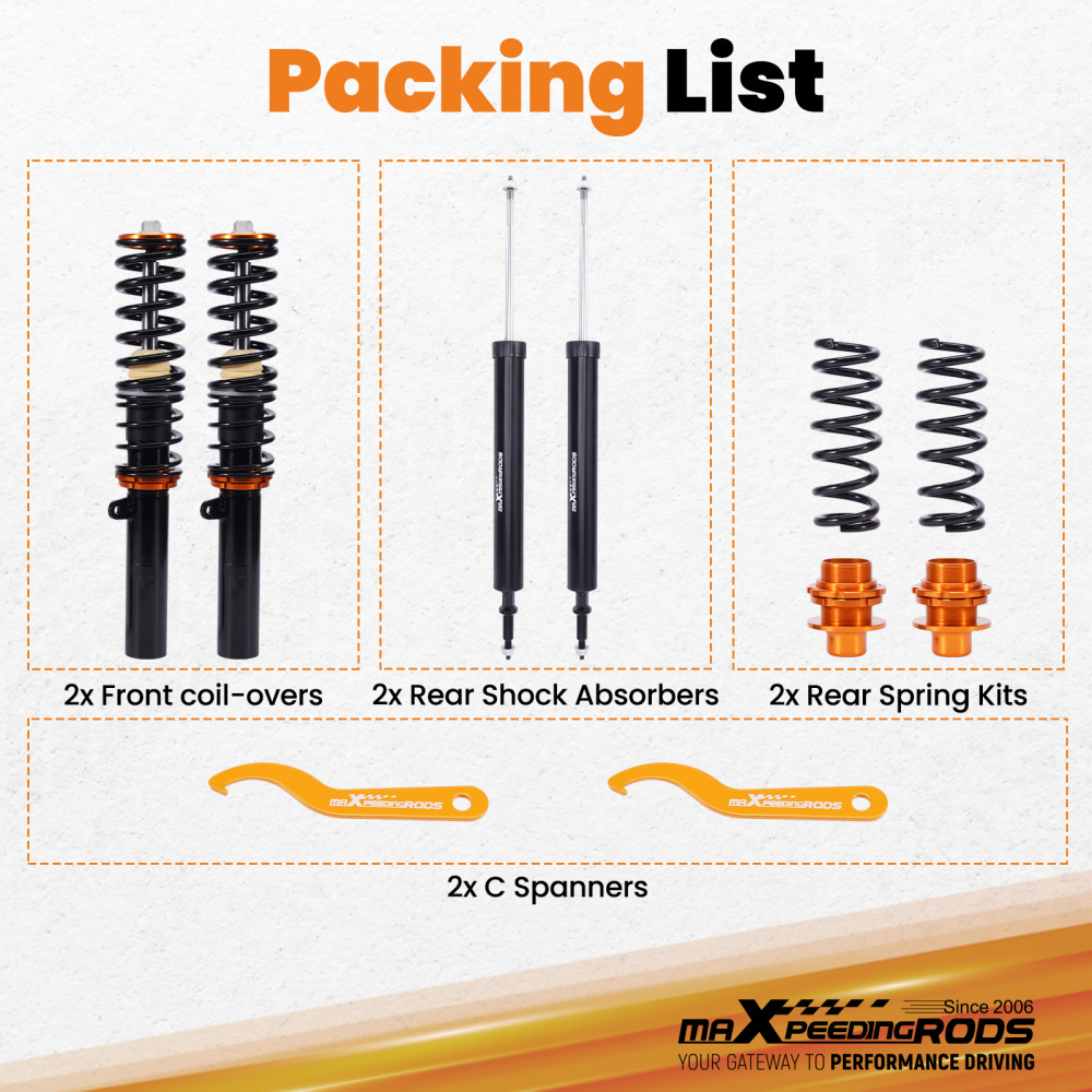 Coilovers Suspension Kit compatible for BMW 1 Series E82 Coupe E88 Convertible 2007-2013