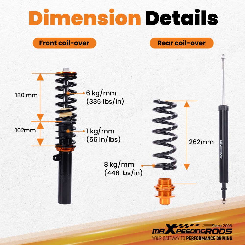 Coilovers Suspension Kit compatible for BMW 1 Series E82 Coupe E88 Convertible 2007-2013