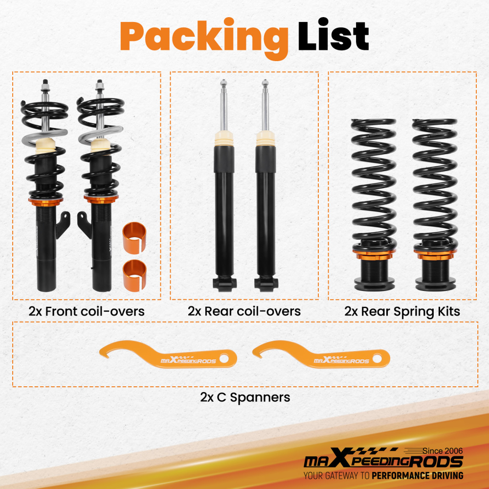 Coilovers Suspension Kit compatible for BMW 3 Series F30 F80 316 318 320 328 330 335 340