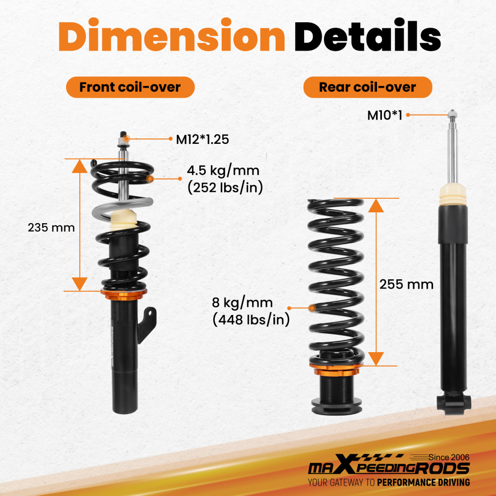 Coilovers Suspension Kit compatible for BMW 3 Series F30 F80 316 318 320 328 330 335 340