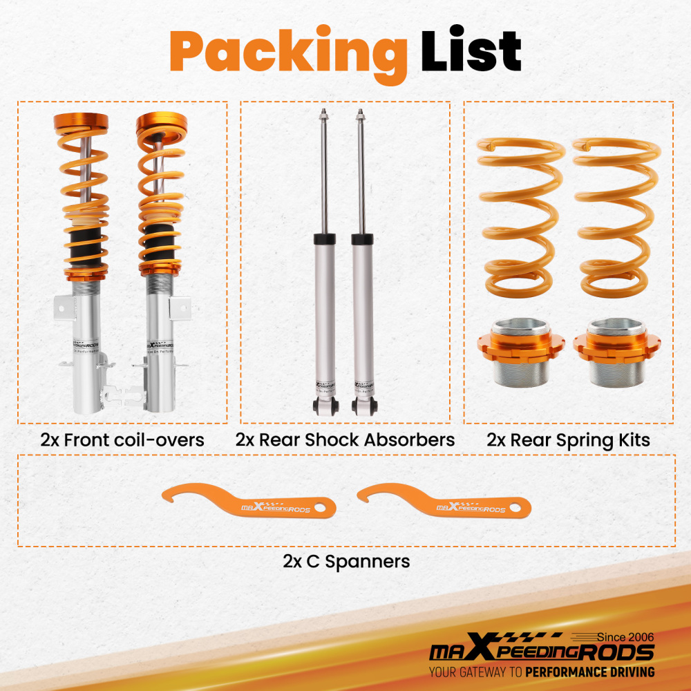 Coilover Suspension Lowering Kit compatible for Fiat Grande Punto 199 Punto EVO compatible for Abarth 05-