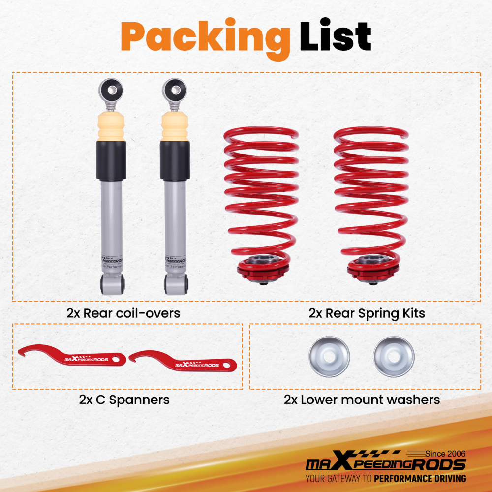 Rear Coilovers compatible for Fiat 500 compatible for Abarth 312 2008-2015 1.3 D Multijet 1.40.9