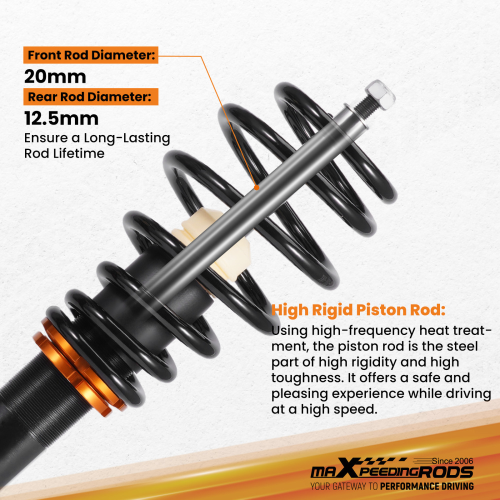 Coilovers Shock Springs compatible for Ford Fiesta MK7 (Fiesta VI) JA8 2008-2019 1.0-1.6