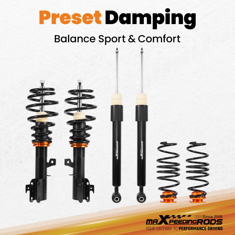 Coilovers Shock Springs compatible for Ford Fiesta MK7 (Fiesta VI) JA8 2008-2019 1.0-1.6