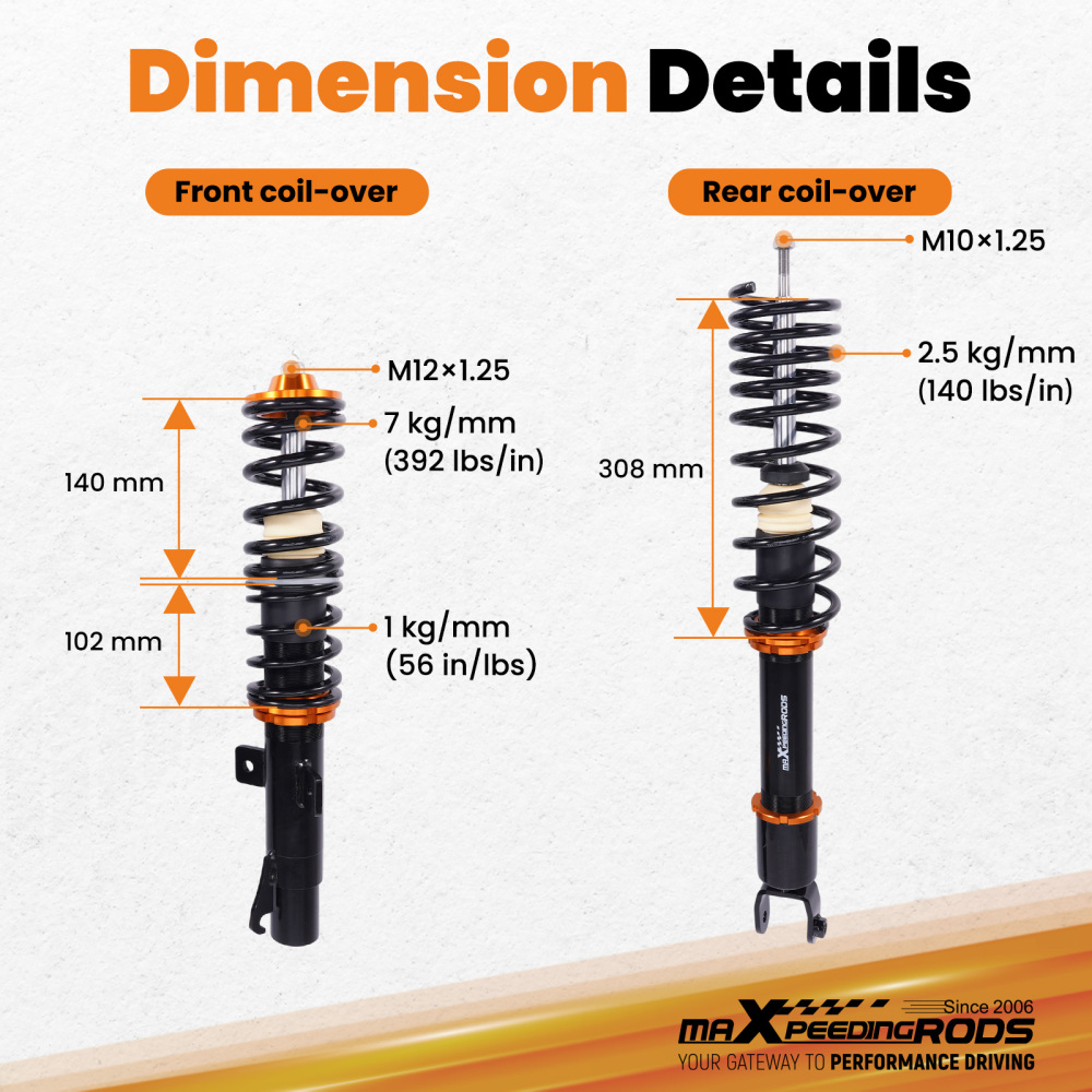 Coilover compatible for Mazda 121 III 1995-2002 JASM,JBSM Suspension Lowering Kit