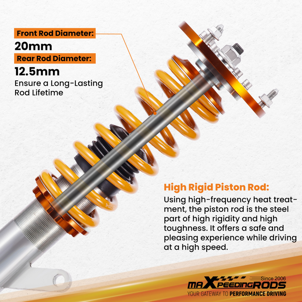 Kit Amortisseurs Suspensions Combine Filete compatible pour VW Golf 7 Audi A3 8V 2015 a 2019