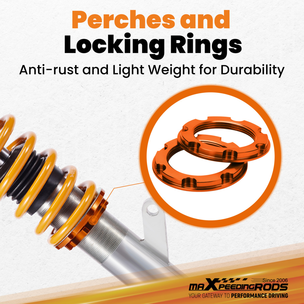 Kit Amortisseurs Suspensions Combine Filete compatible pour VW Golf 7 Audi A3 8V 2015 a 2019