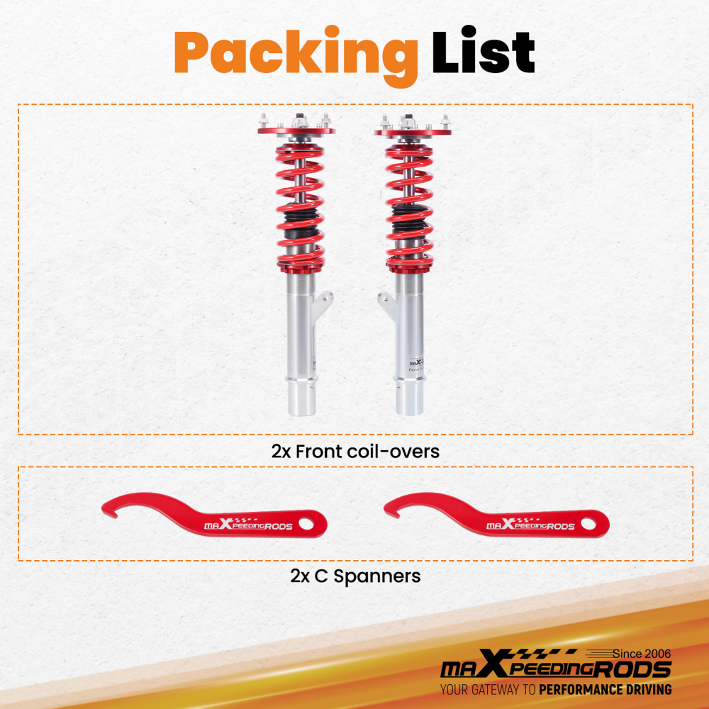Front Coilovers Kit compatible for VW Golf Mk7 2.0TSi GTD Hatchback 5G compatible for Audi A3 8V S3