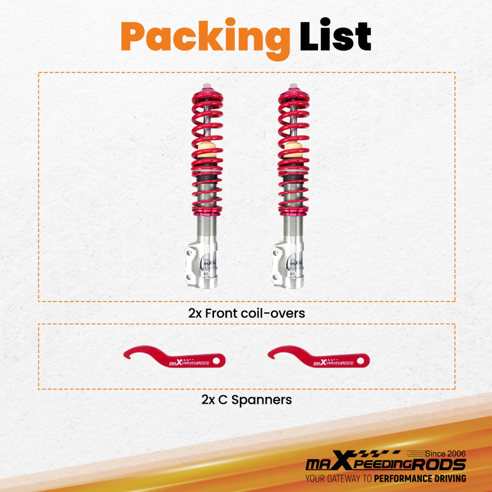 Front Coilovers compatible for Volkswagen Golf MKII MkIII compatible for VW Golf MK2 MK3 1985-2000